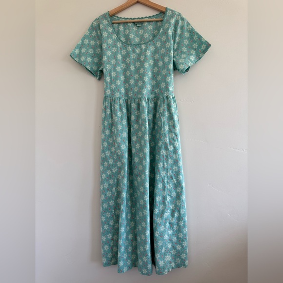 April Cornell county pocket Mint Floral Midi maxi Dress size L - Picture 3 of 10